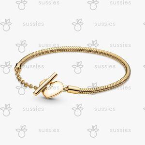 Pandora Heart T-Bar Snake Chain Bracelet